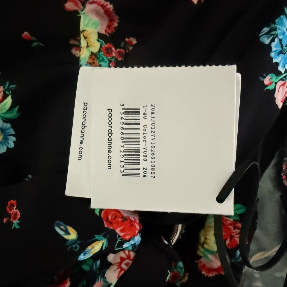 Paco Rabanne Black Floral Asymmetrical Skirt - Picture 9 of 9